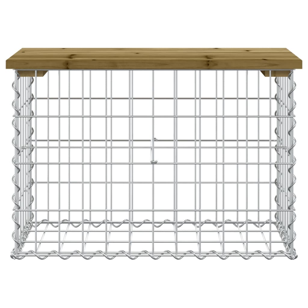 Gabion Garden Bench Pine Wood 63x31.5x42 cm - Impregnated Design