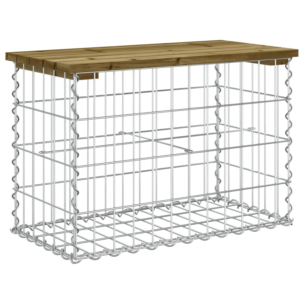 Gabion Garden Bench Pine Wood 63x31.5x42 cm - Impregnated Design