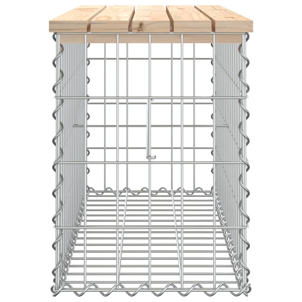 Solid Pine Wood Garden Bench with Gabion Design, 83x31.5x42 cm