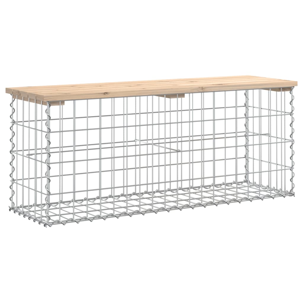 Solid Wood Pine Garden Bench Gabion Design 103x31.5x42 cm