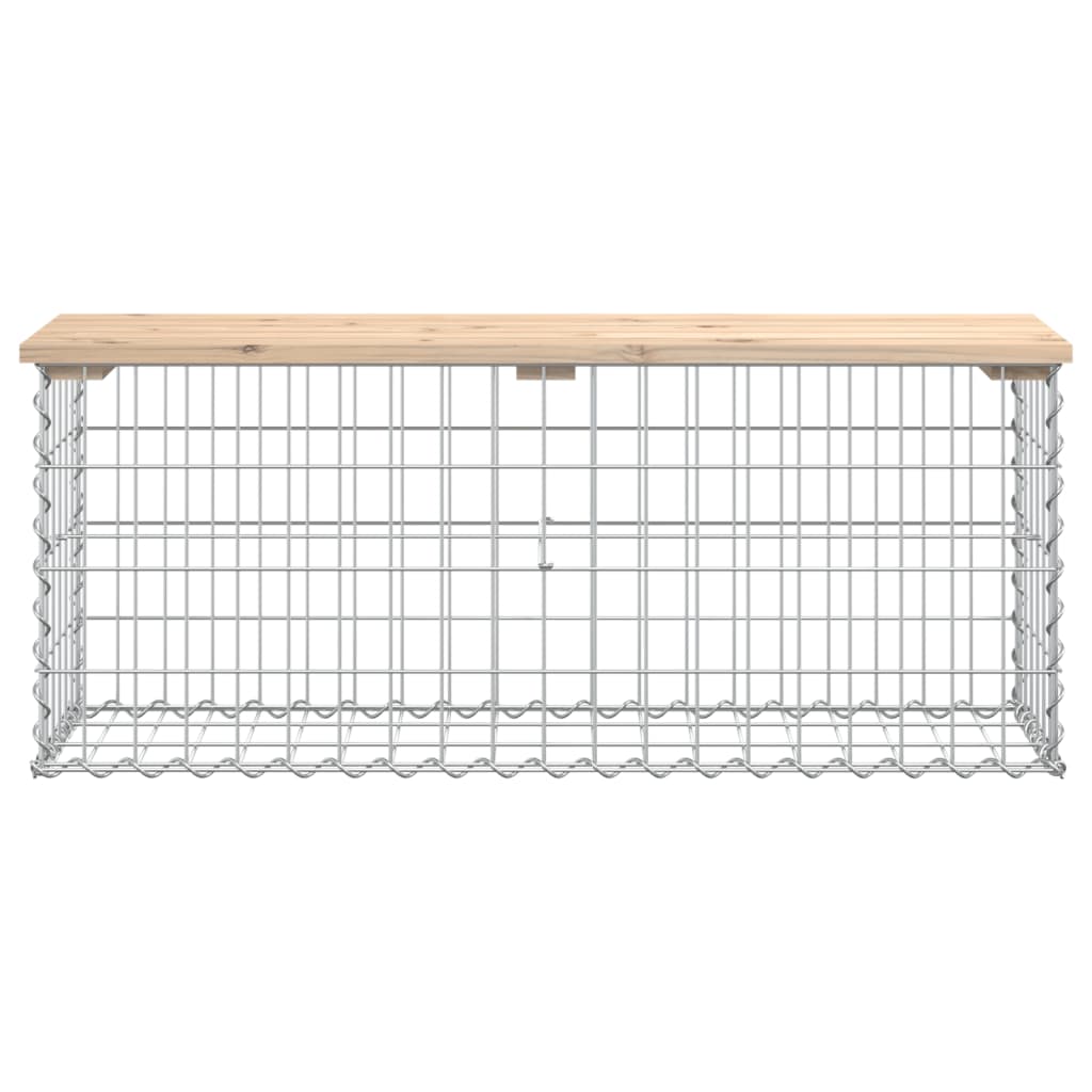 Solid Wood Pine Garden Bench Gabion Design 103x31.5x42 cm