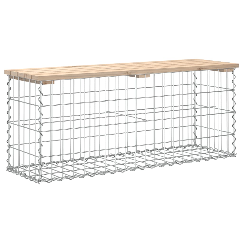 Solid Wood Pine Garden Bench Gabion Design 103x31.5x42 cm