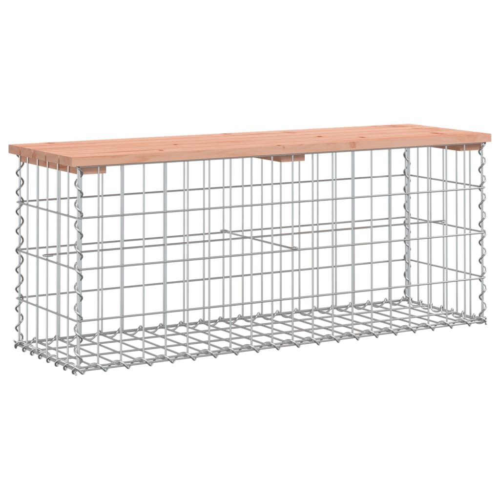 Wooden Garden Bench Gabion 103x31.5x42 cm - Solid Douglas Wood