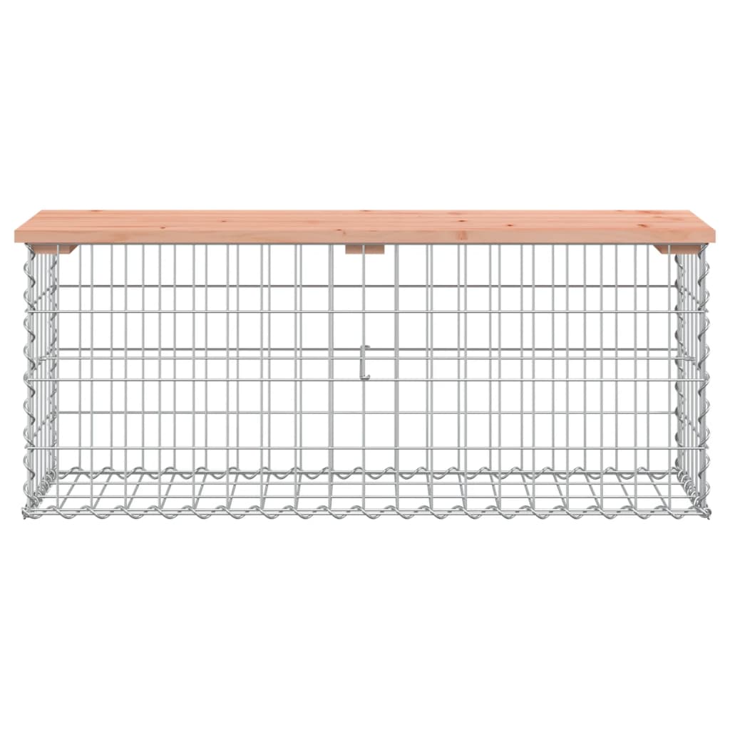 Wooden Garden Bench Gabion 103x31.5x42 cm - Solid Douglas Wood