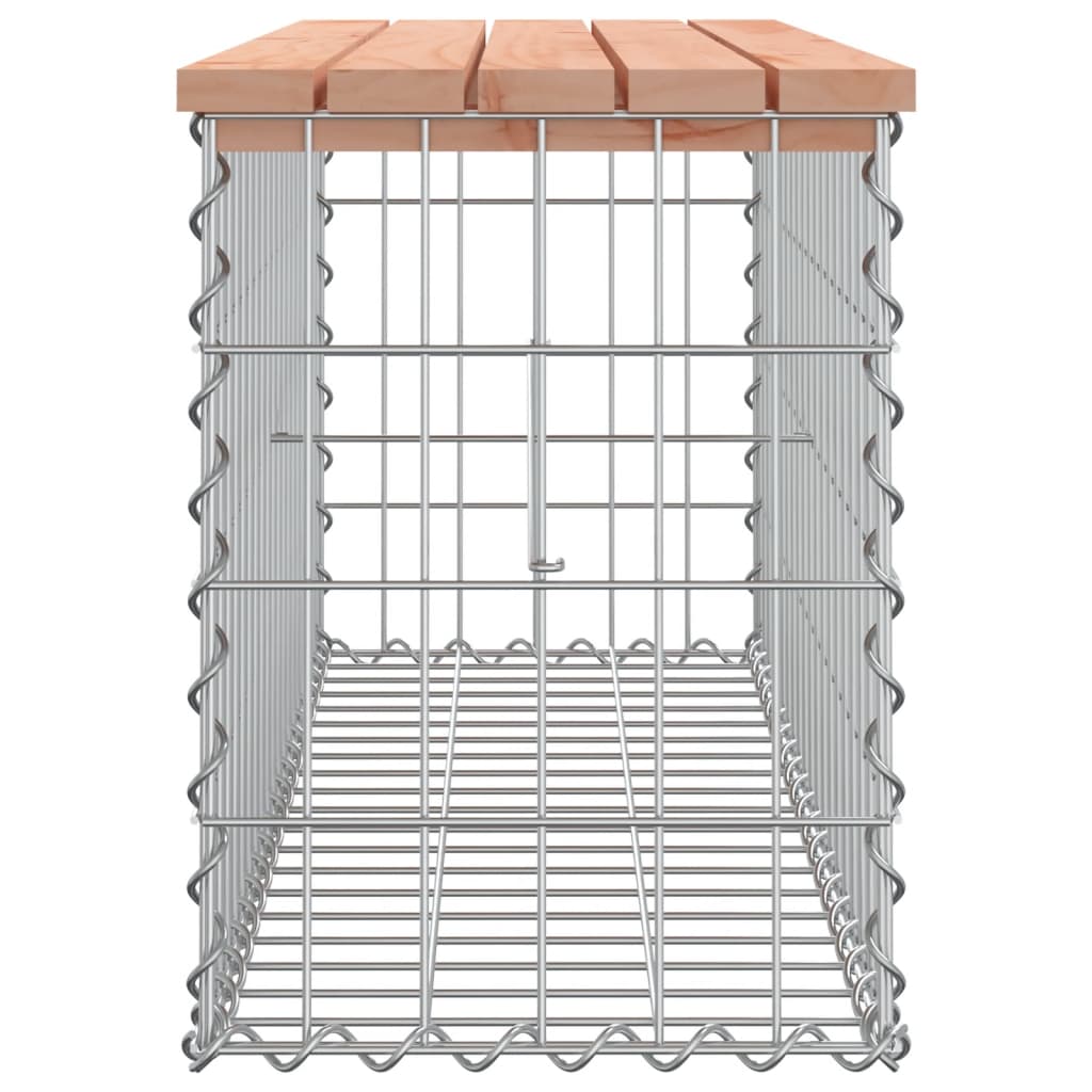 Wooden Garden Bench Gabion 103x31.5x42 cm - Solid Douglas Wood