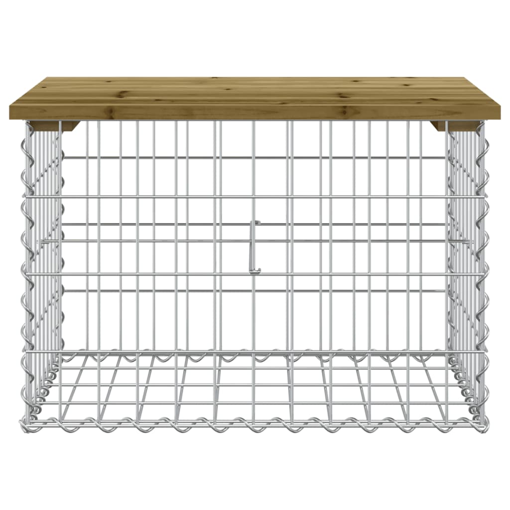 Impregnated Wood Pine Garden Bench Gabion Design 63x44x42 cm