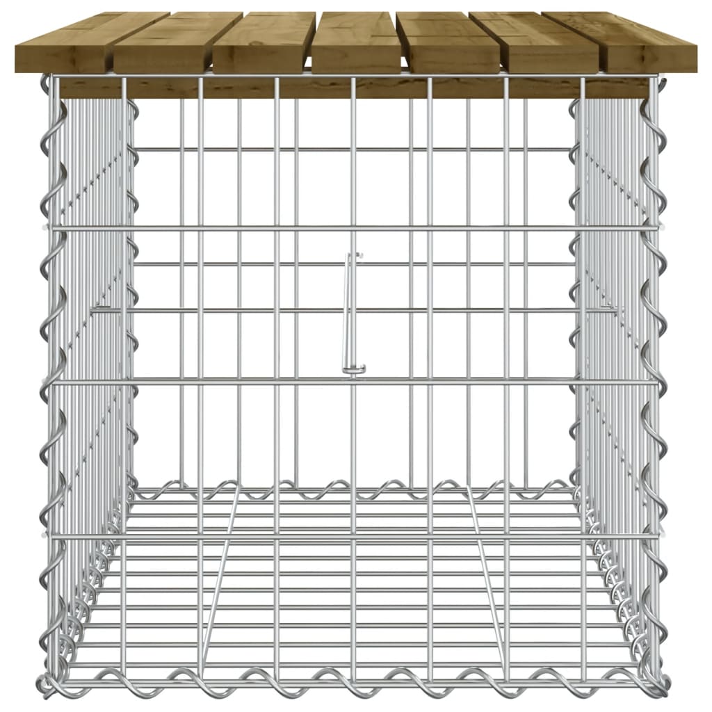 Impregnated Wood Pine Garden Bench Gabion Design 63x44x42 cm