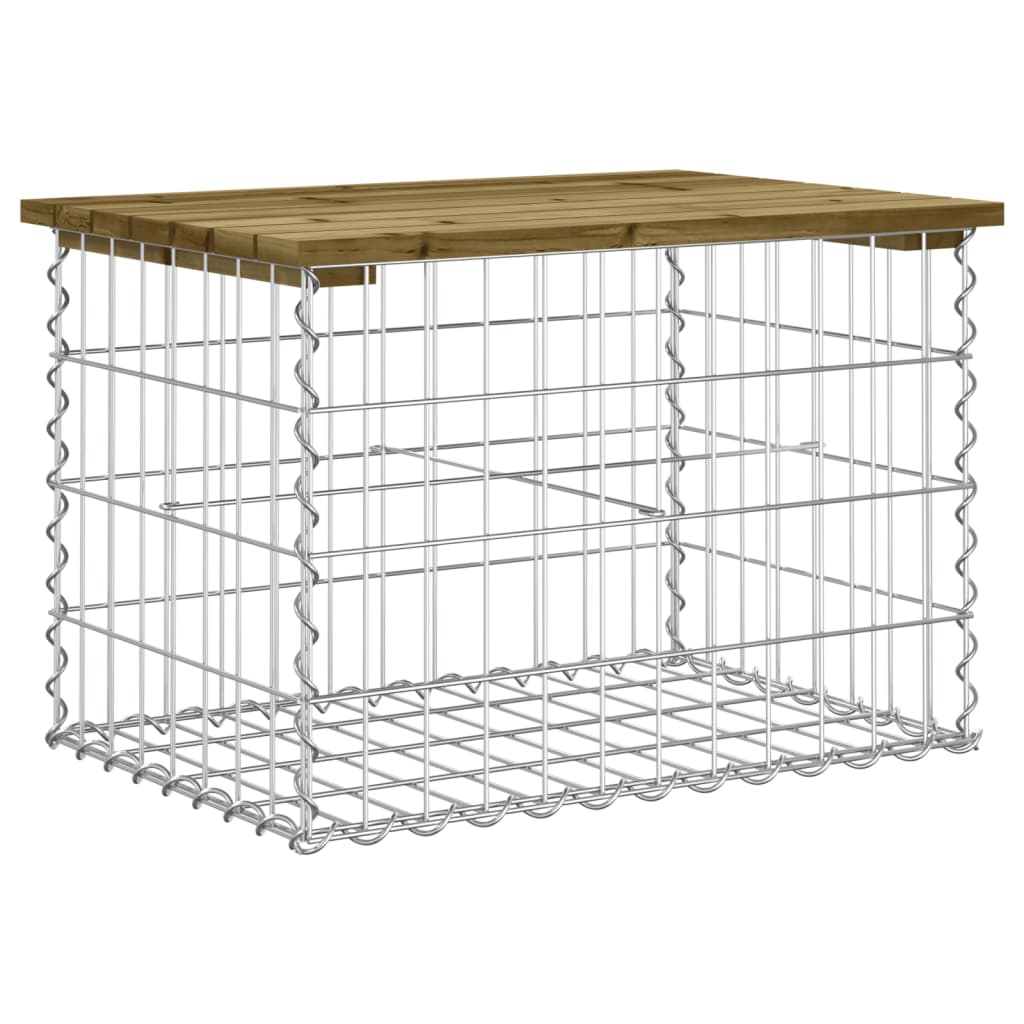 Impregnated Wood Pine Garden Bench Gabion Design 63x44x42 cm