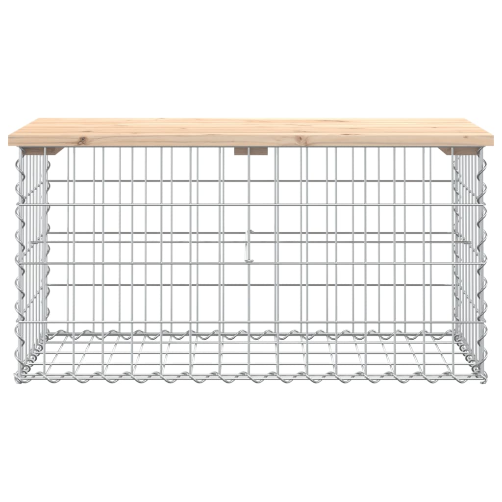 Gabion Design Garden Bench, Solid Pine Wood, 83x44x42 cm
