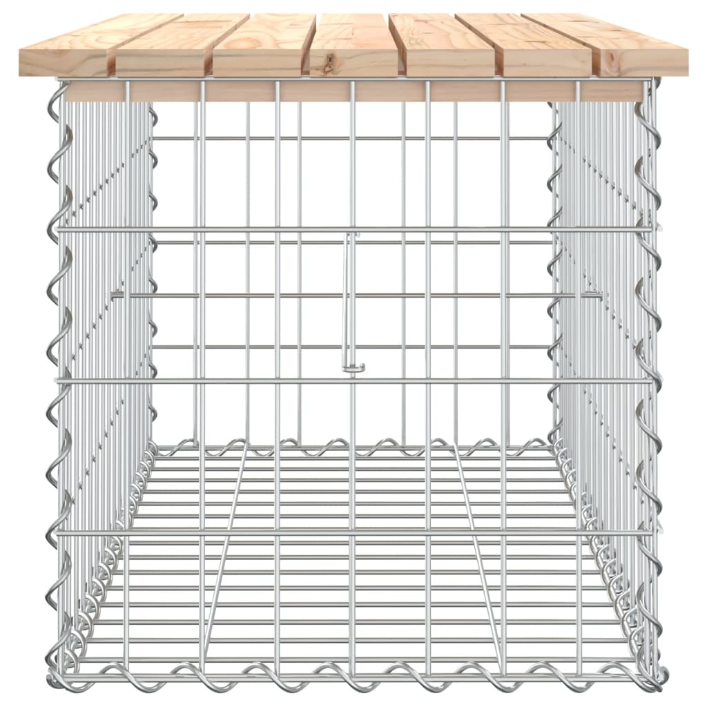 Gabion Design Garden Bench, Solid Pine Wood, 83x44x42 cm