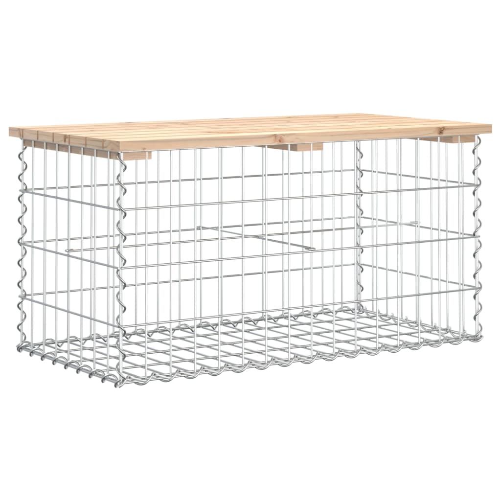 Gabion Design Garden Bench, Solid Pine Wood, 83x44x42 cm