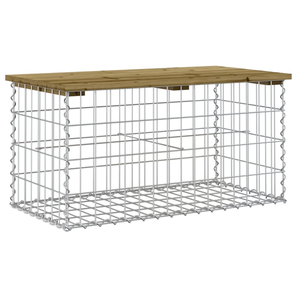 Impregnated Pine Garden Bench Gabion 83x44x42 cm – Stylish & Durable