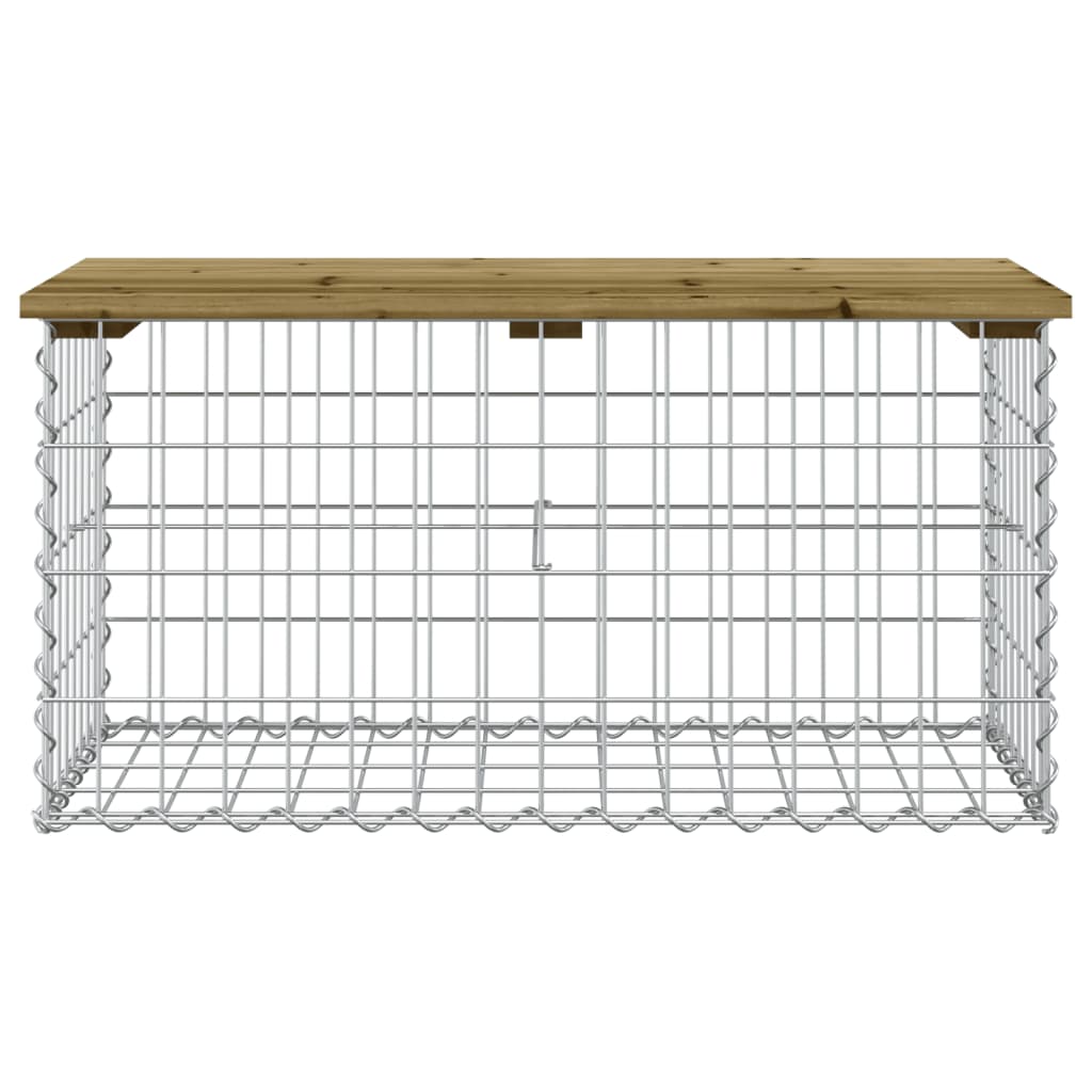 Impregnated Pine Garden Bench Gabion 83x44x42 cm – Stylish & Durable