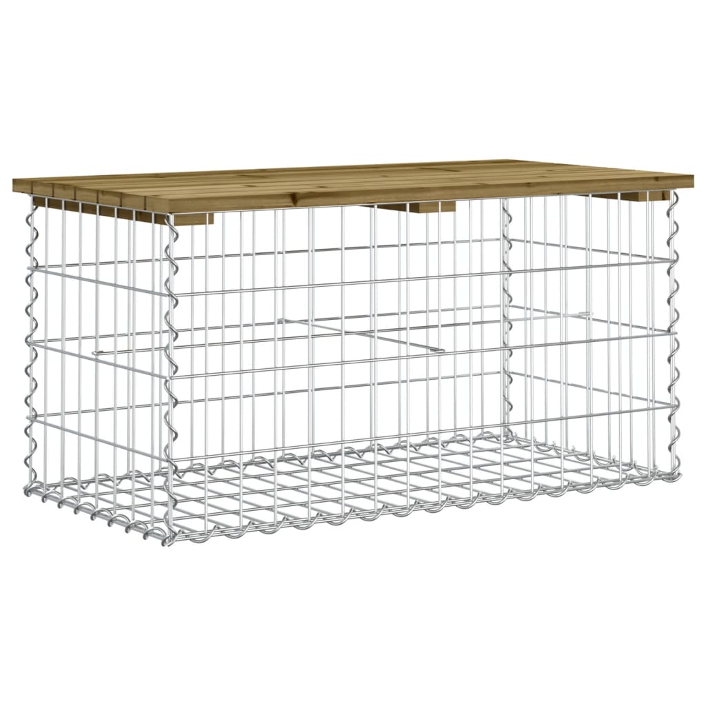 Impregnated Pine Garden Bench Gabion 83x44x42 cm – Stylish & Durable