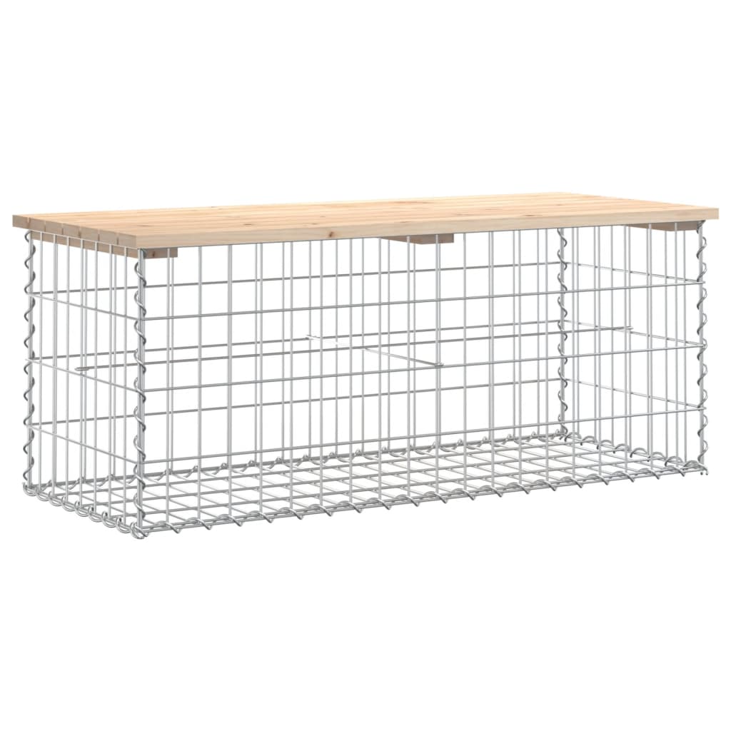 Solid Pine Garden Bench Gabion Design 103x44x42 cm