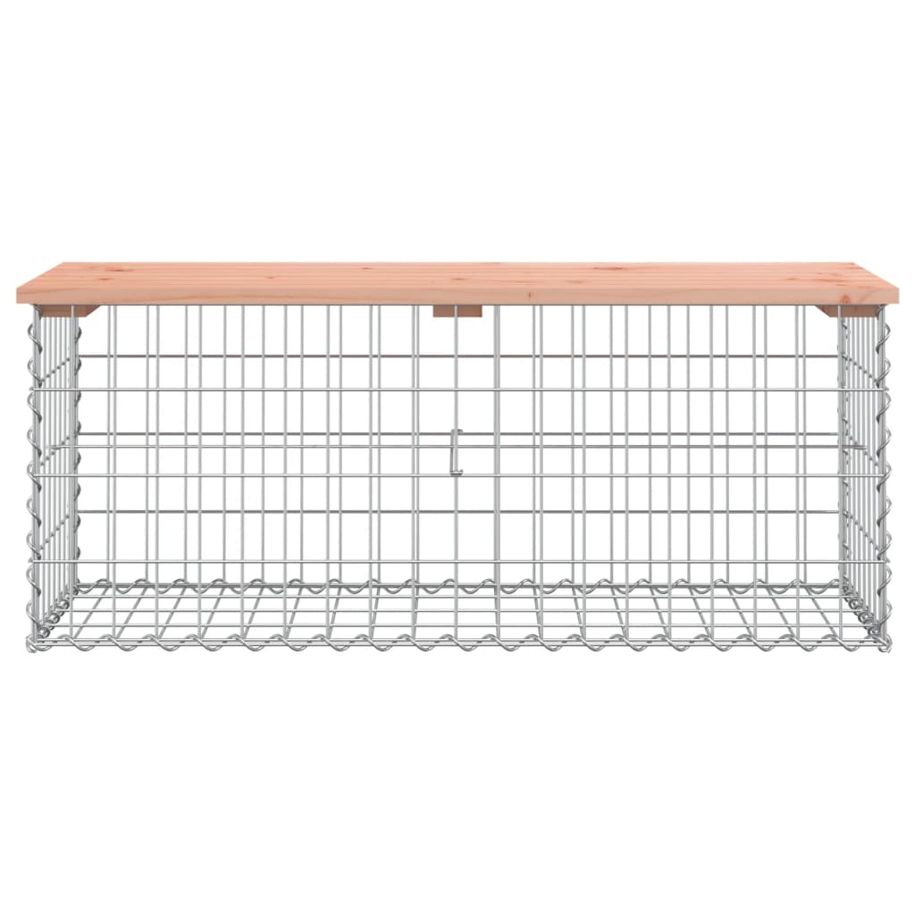 Gabion Design Garden Bench - Solid Douglas Wood, 103x44x42 cm