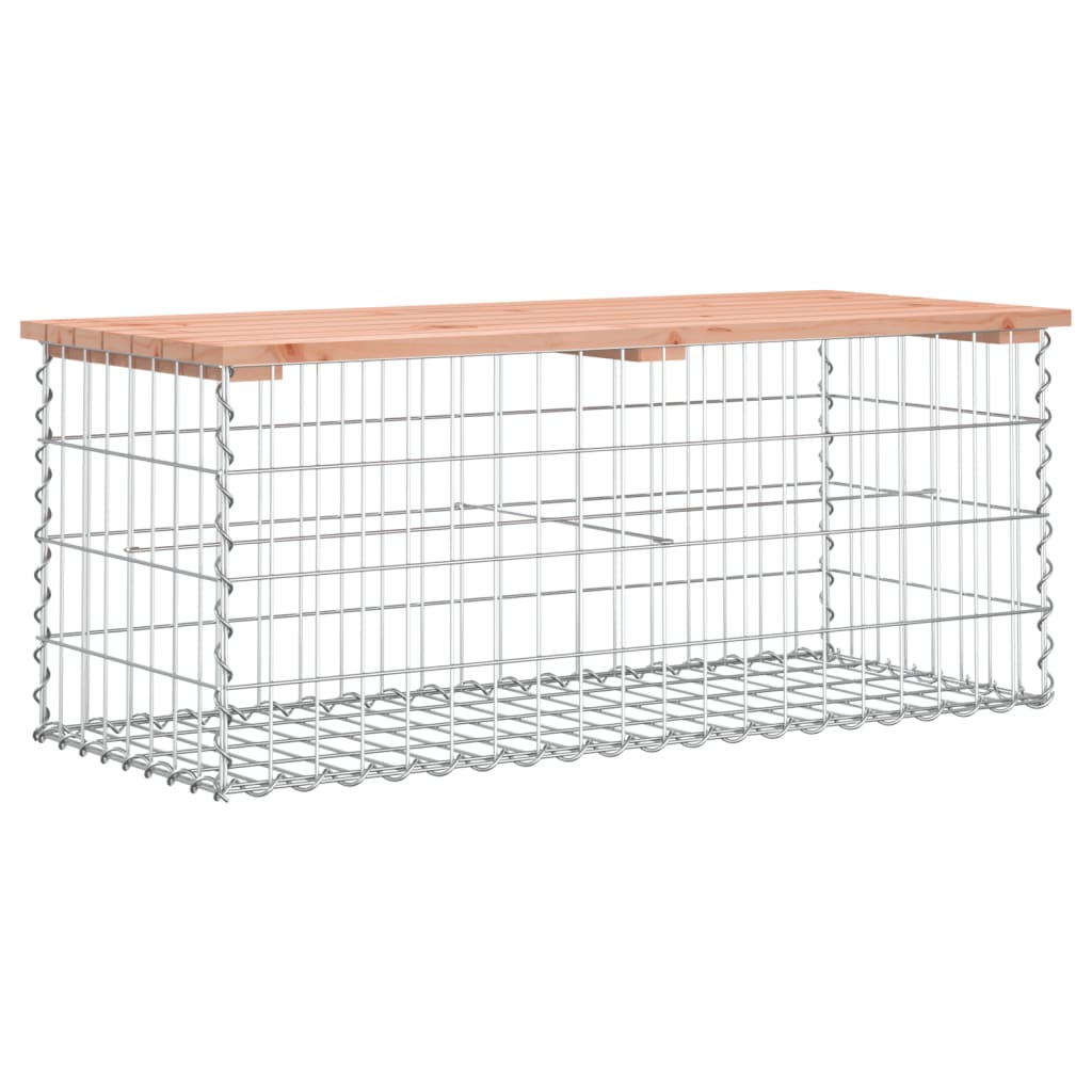 Gabion Design Garden Bench - Solid Douglas Wood, 103x44x42 cm