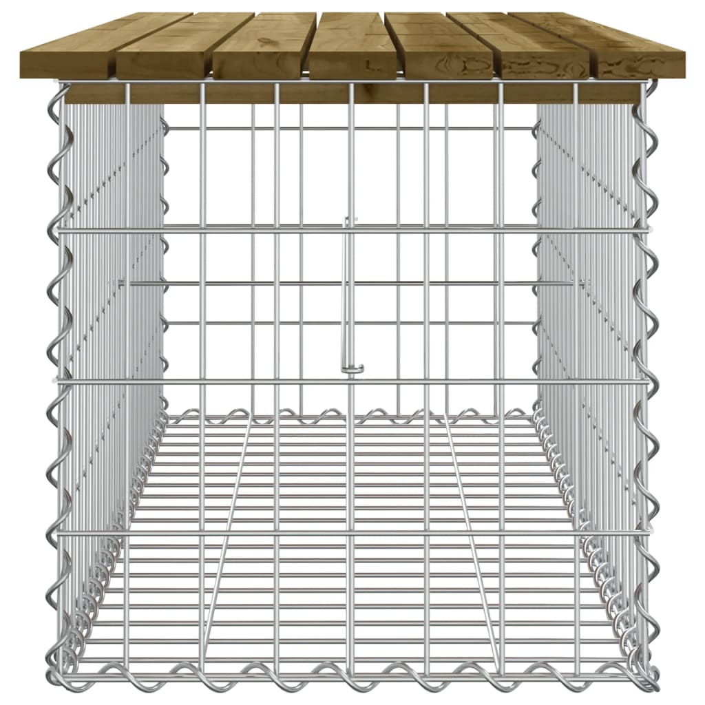 Impregnated Pine Wood Gabion Garden Bench 103x44x42 cm