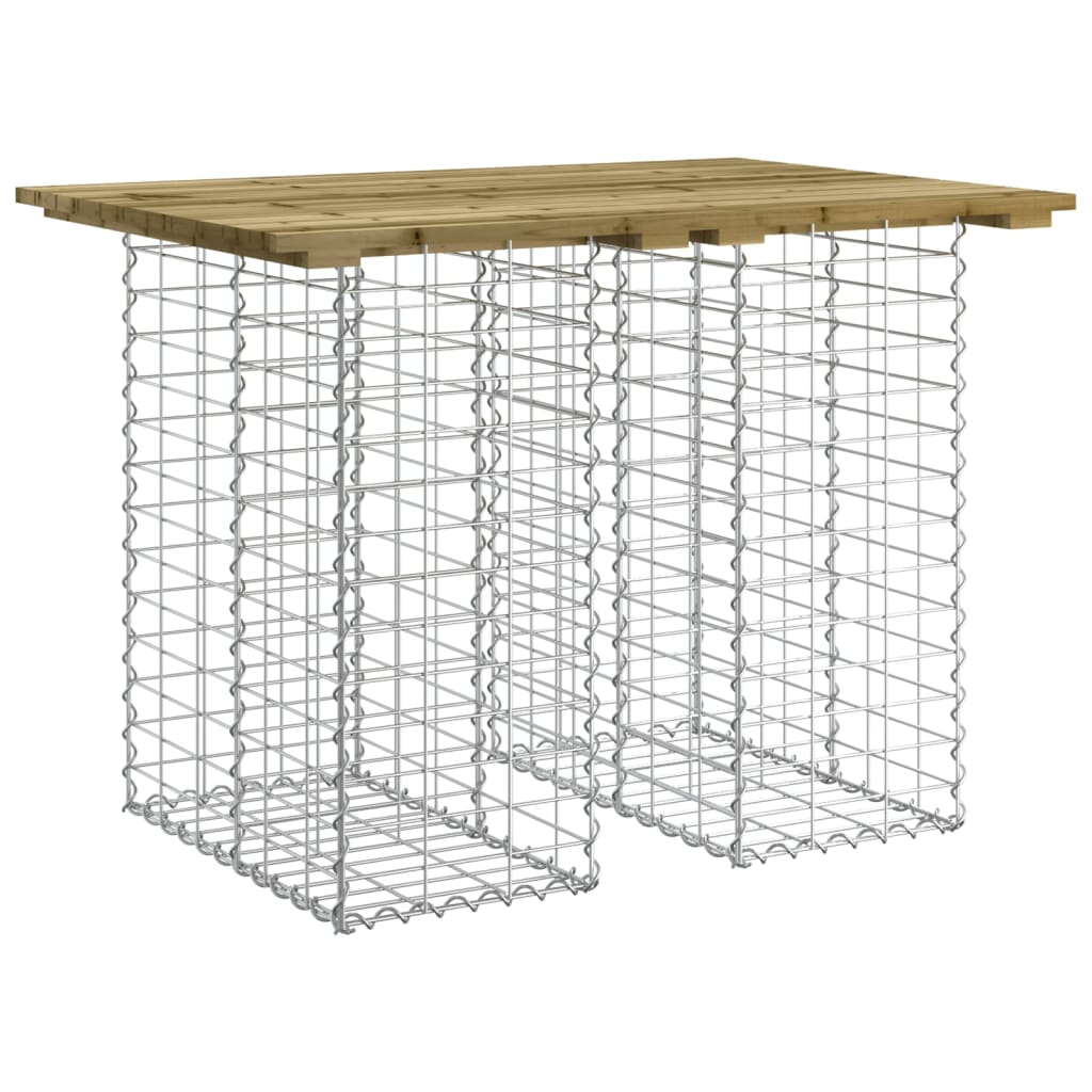 Gabion Garden Bench - 100x70x72 cm, Impregnated Pine Wood