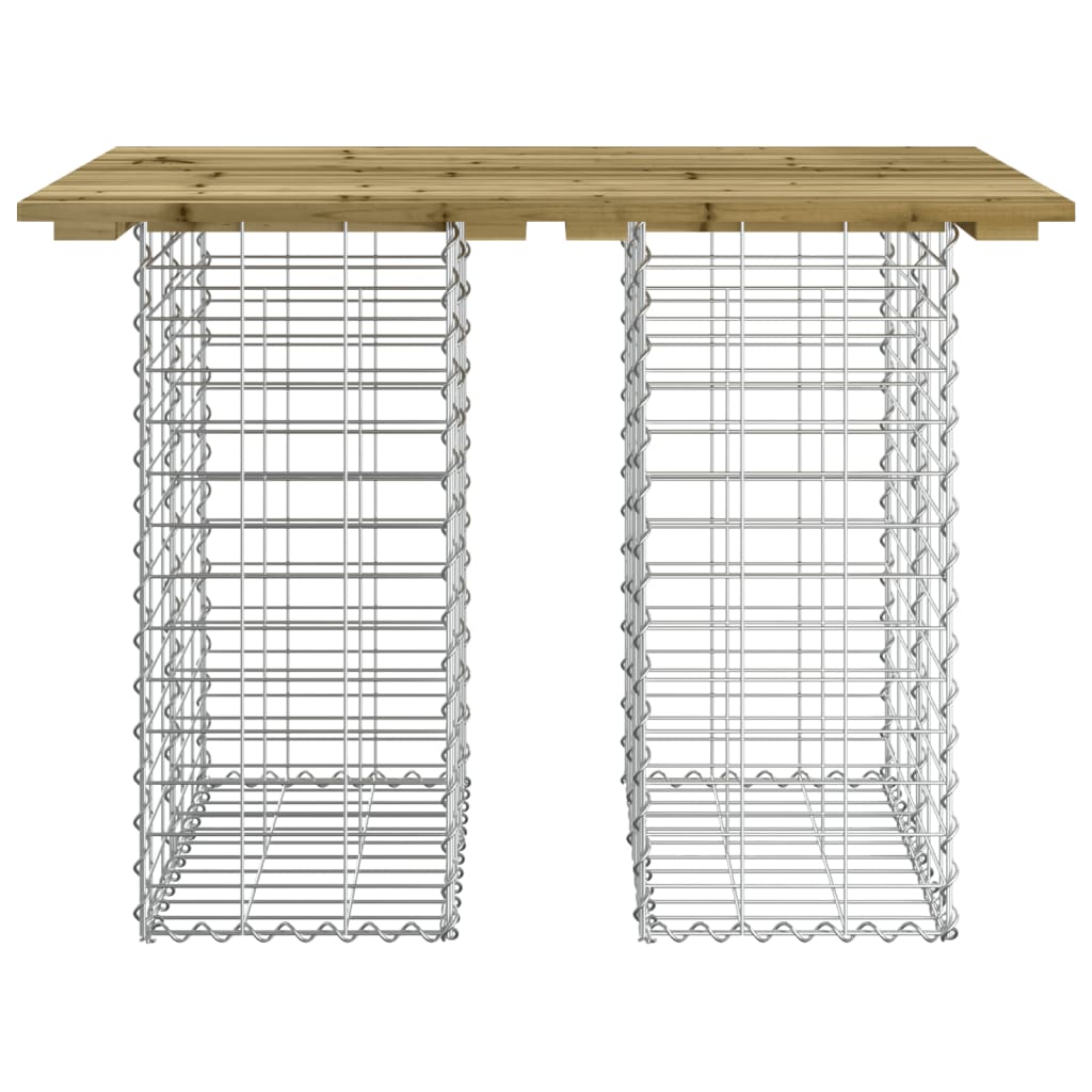 Gabion Garden Bench - 100x70x72 cm, Impregnated Pine Wood