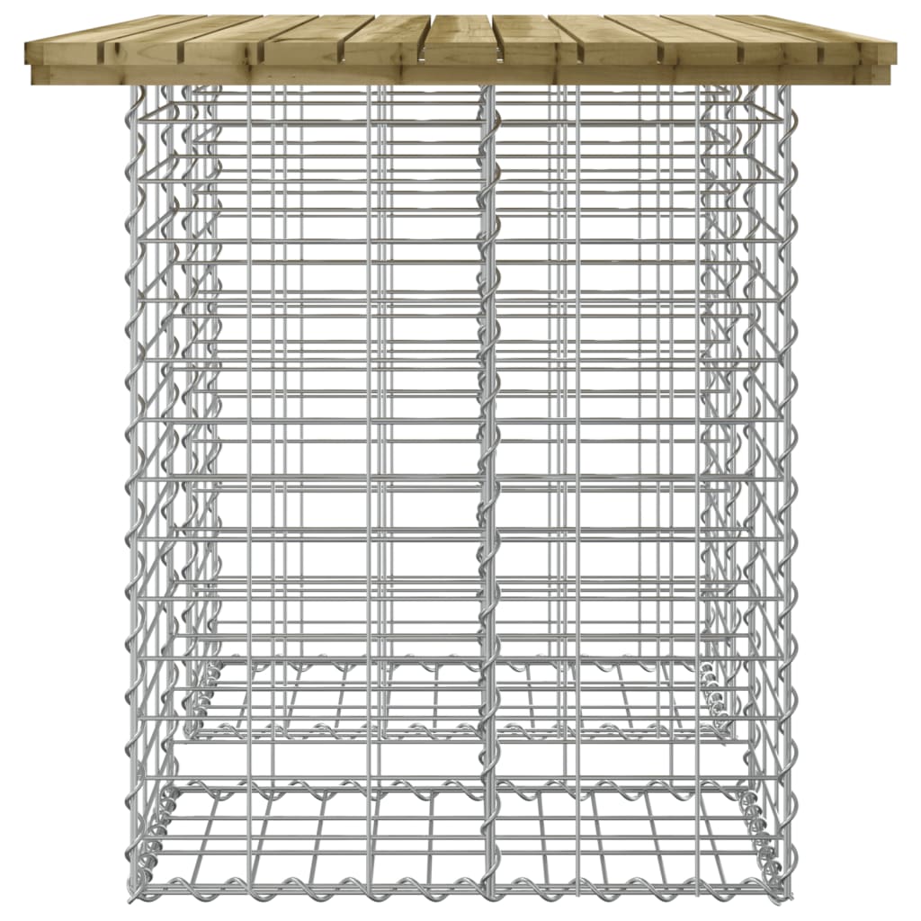 Gabion Garden Bench - 100x70x72 cm, Impregnated Pine Wood