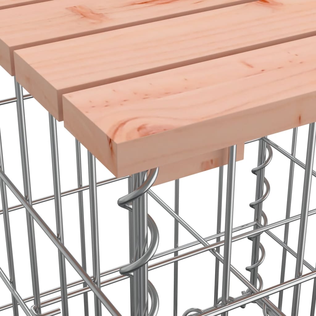 Solid Wood Douglas Garden Bench Gabion 100x70x72 cm Design