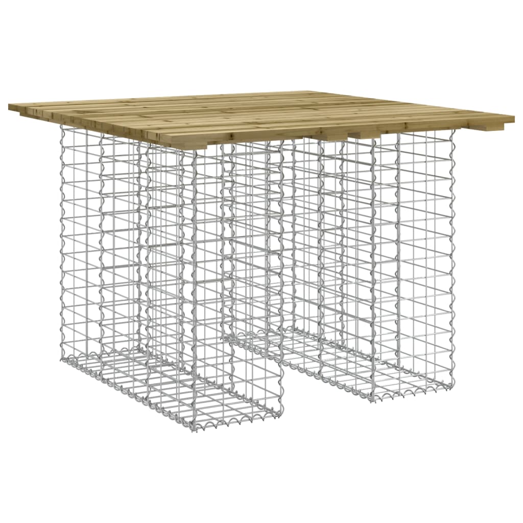 Pine Wood Garden Bench Gabion 100x102x72 cm, Impregnated Design