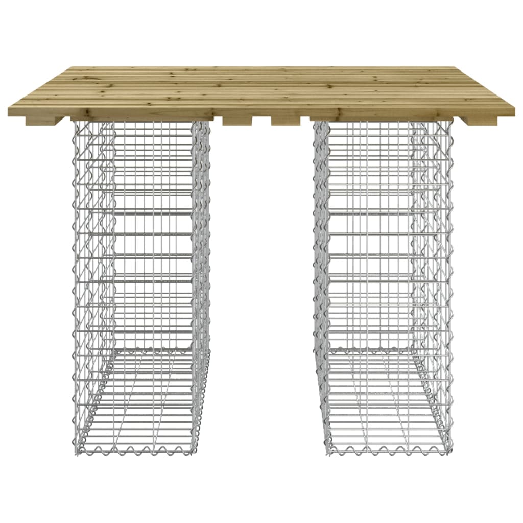 Pine Wood Garden Bench Gabion 100x102x72 cm, Impregnated Design