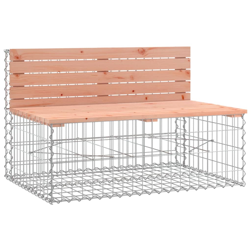 Solid Wood Douglas Gabion Garden Bench - 103x70x65 cm