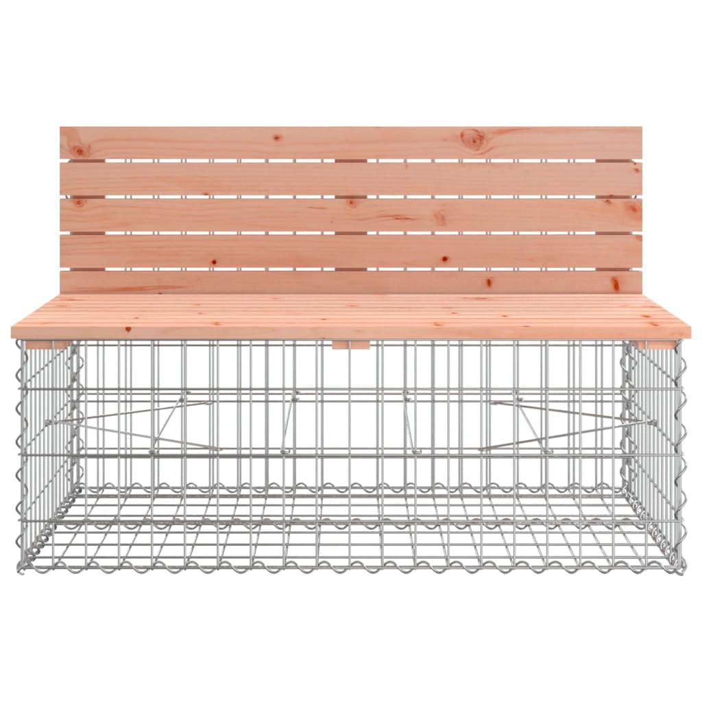 Solid Wood Douglas Gabion Garden Bench - 103x70x65 cm