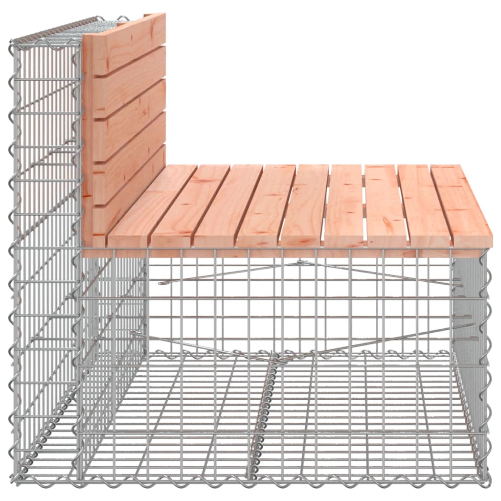 Solid Wood Douglas Gabion Garden Bench - 103x70x65 cm