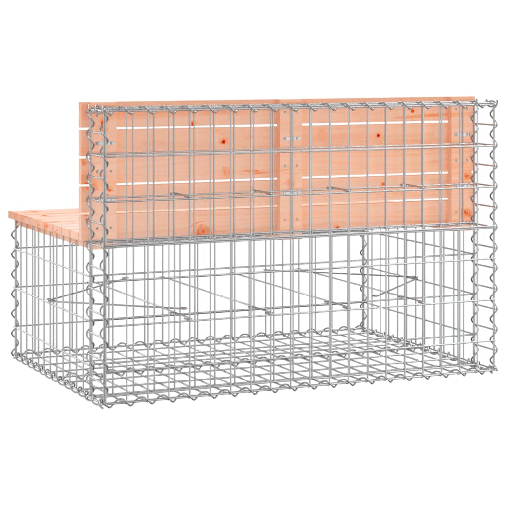 Solid Wood Douglas Gabion Garden Bench - 103x70x65 cm
