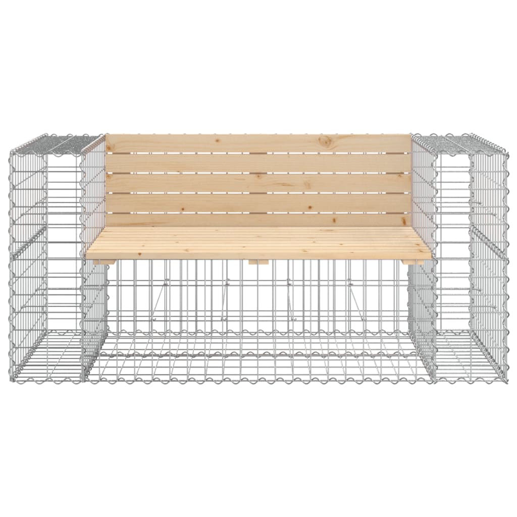 Solid Wood Pine Gabion Garden Bench 143x71x65.5 cm Design