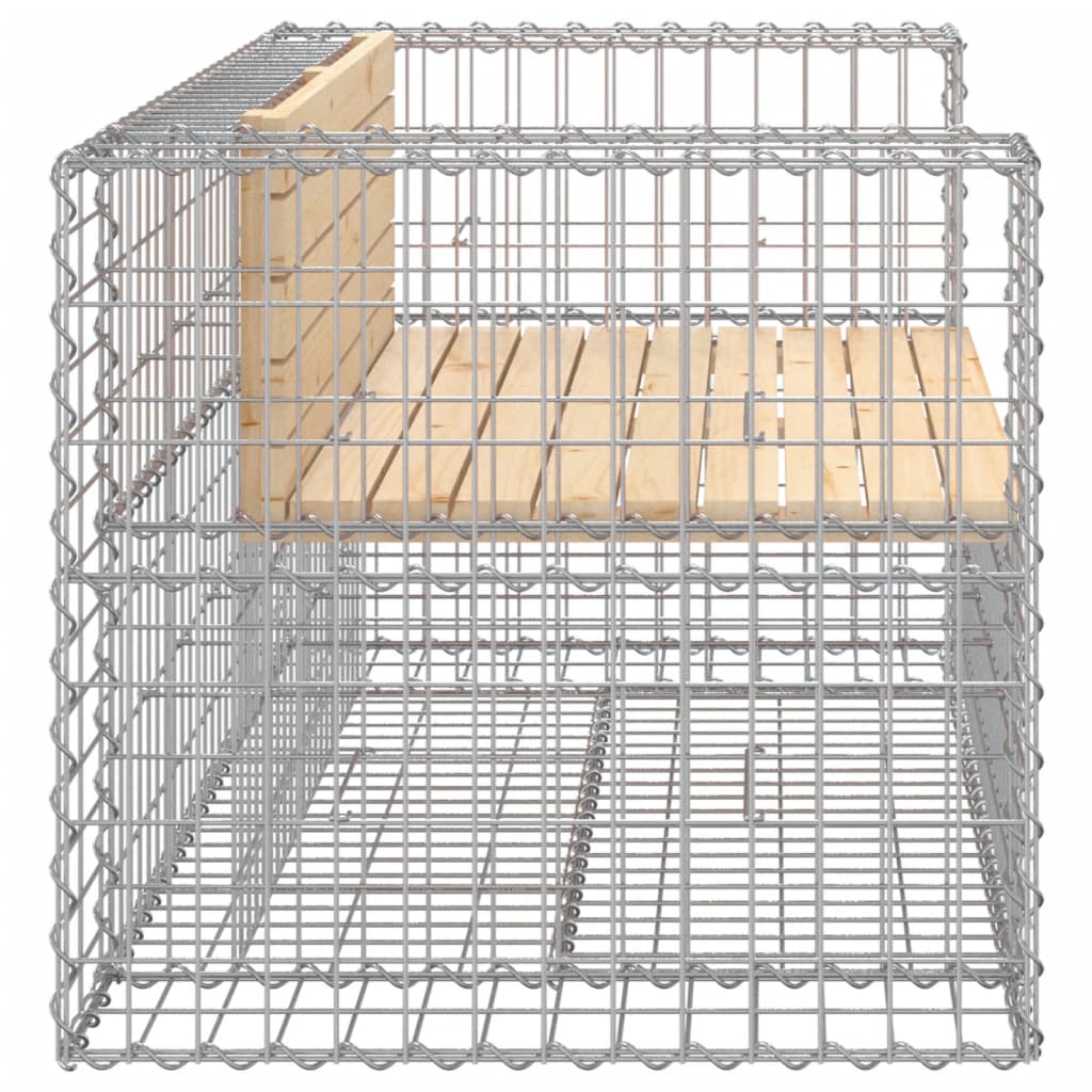 Solid Wood Pine Gabion Garden Bench 143x71x65.5 cm Design