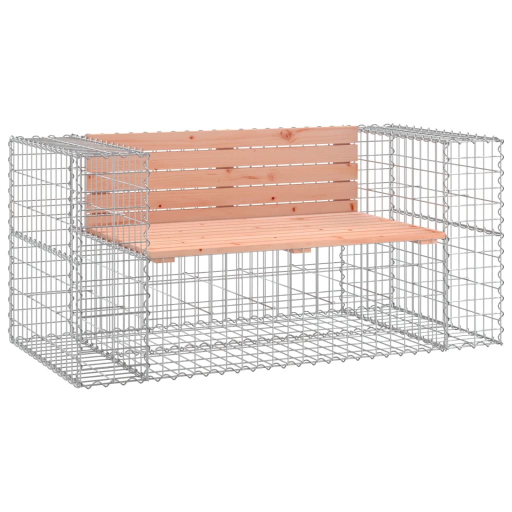 Douglas Solid Wood Garden Bench Gabion 143x71x65.5 cm
