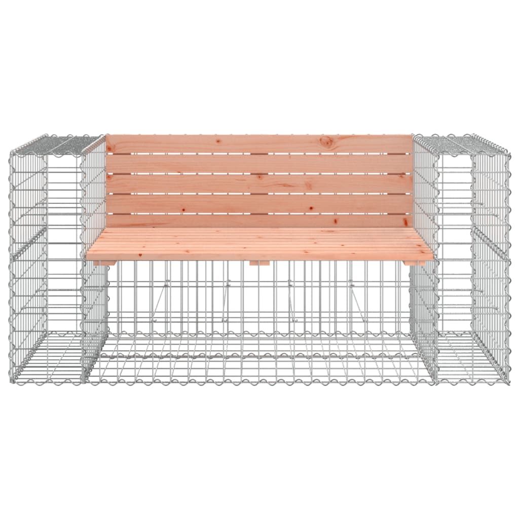 Douglas Solid Wood Garden Bench Gabion 143x71x65.5 cm