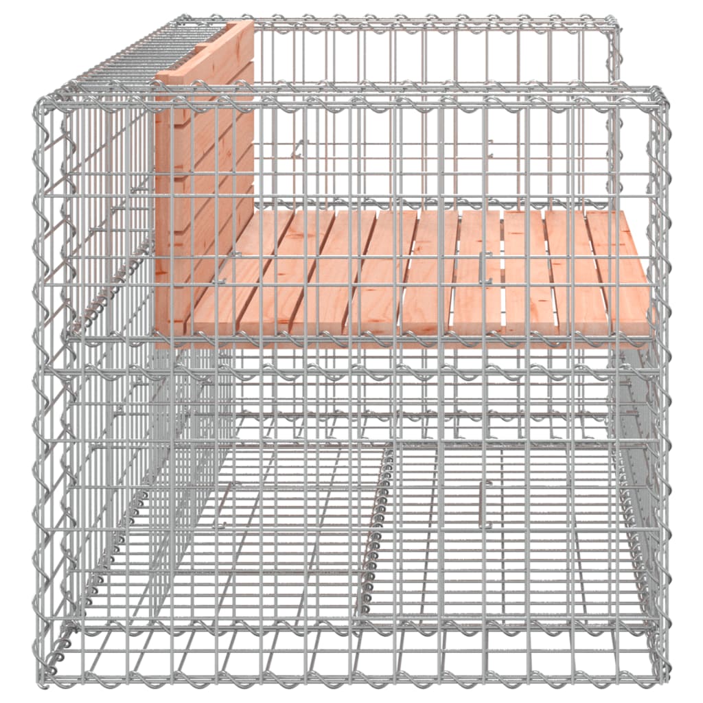 Douglas Solid Wood Garden Bench Gabion 143x71x65.5 cm