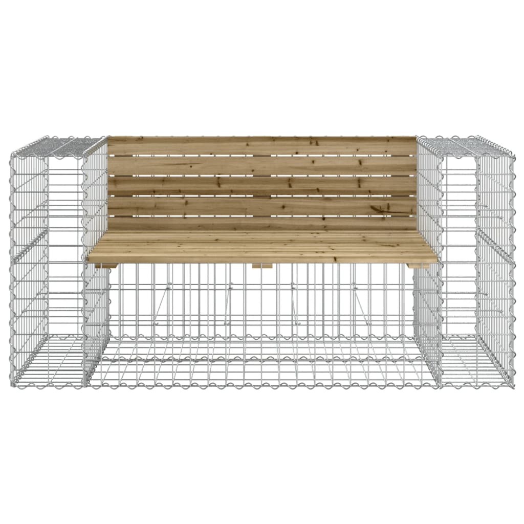 Garden Bench Gabion 143x71x65.5 cm - Impregnated Pine Wood