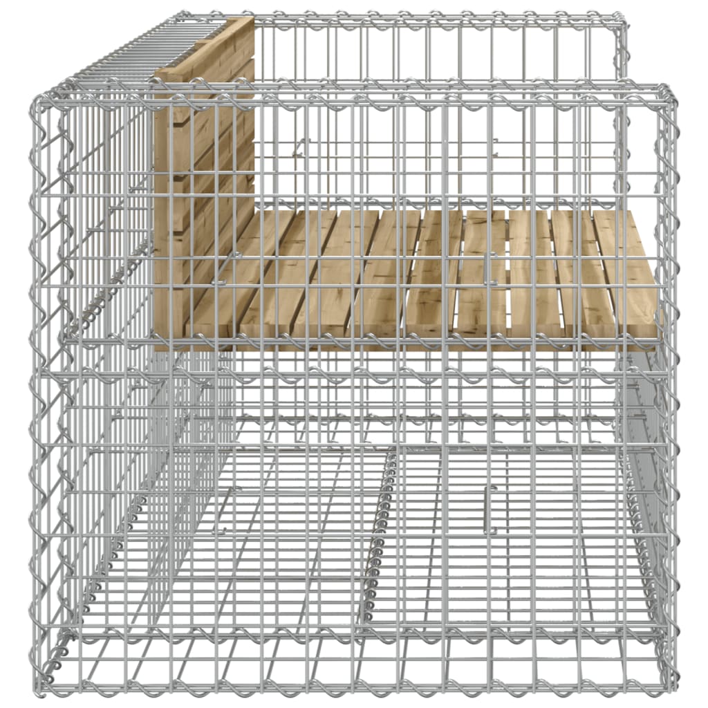 Garden Bench Gabion 143x71x65.5 cm - Impregnated Pine Wood