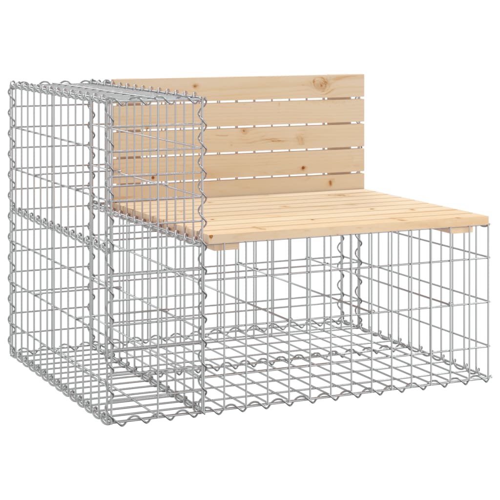 Solid Pine Gabion Garden Bench, 92x71x65.5 cm, Elegant Design