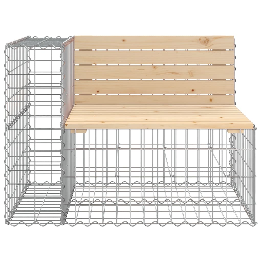 Solid Pine Gabion Garden Bench, 92x71x65.5 cm, Elegant Design