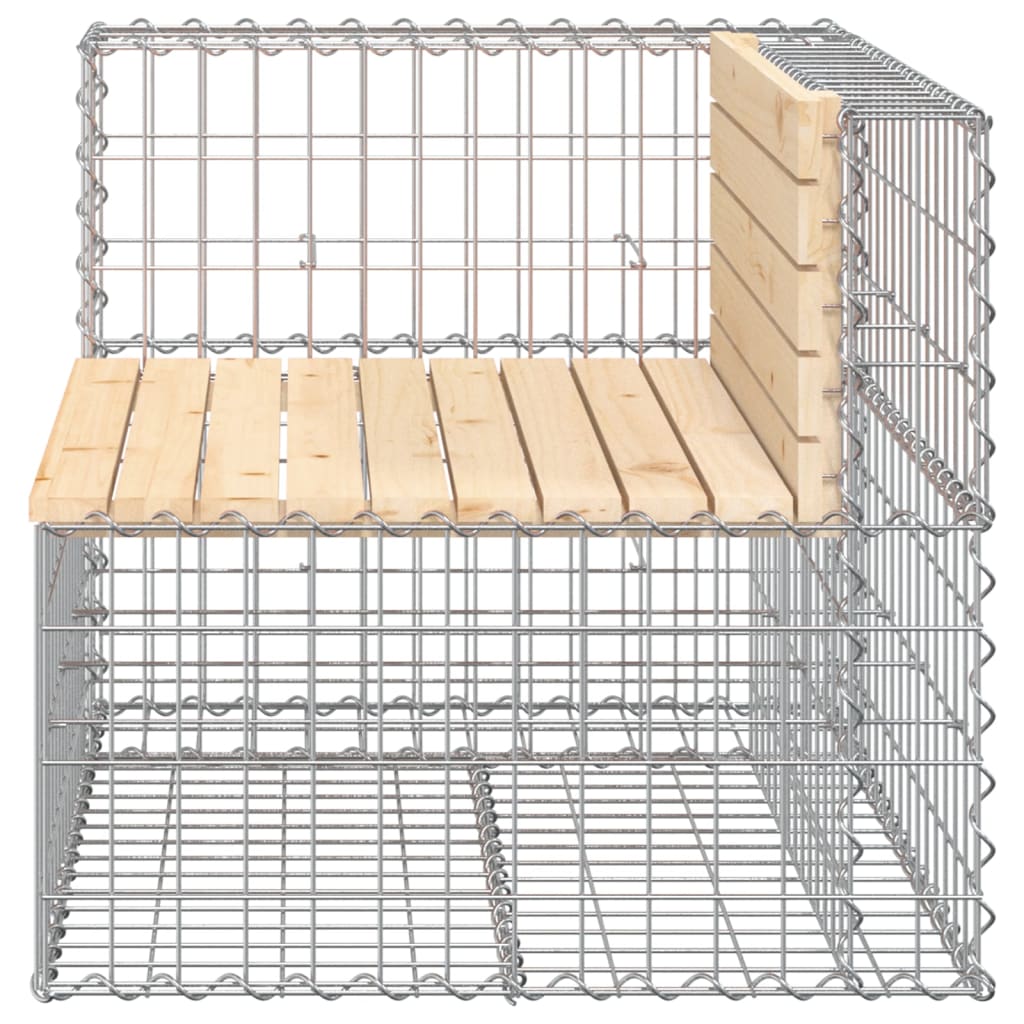 Solid Pine Gabion Garden Bench, 92x71x65.5 cm, Elegant Design