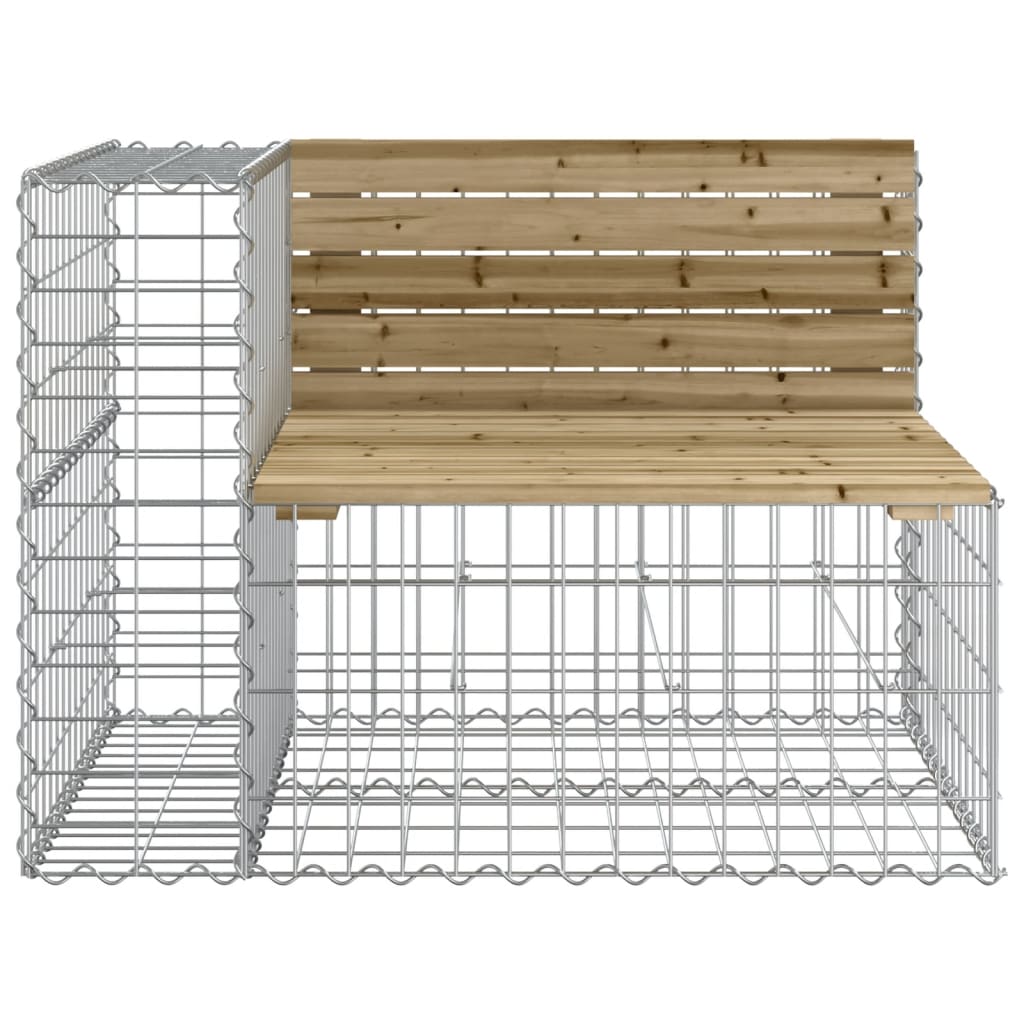 Rustic Pine Garden Bench Gabion 92x71x65.5 cm - Impregnated Wood