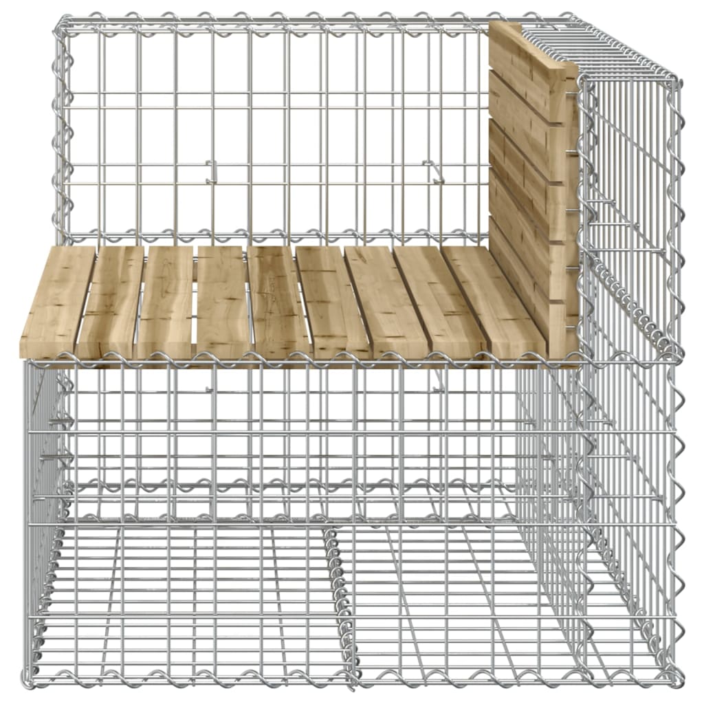Rustic Pine Garden Bench Gabion 92x71x65.5 cm - Impregnated Wood