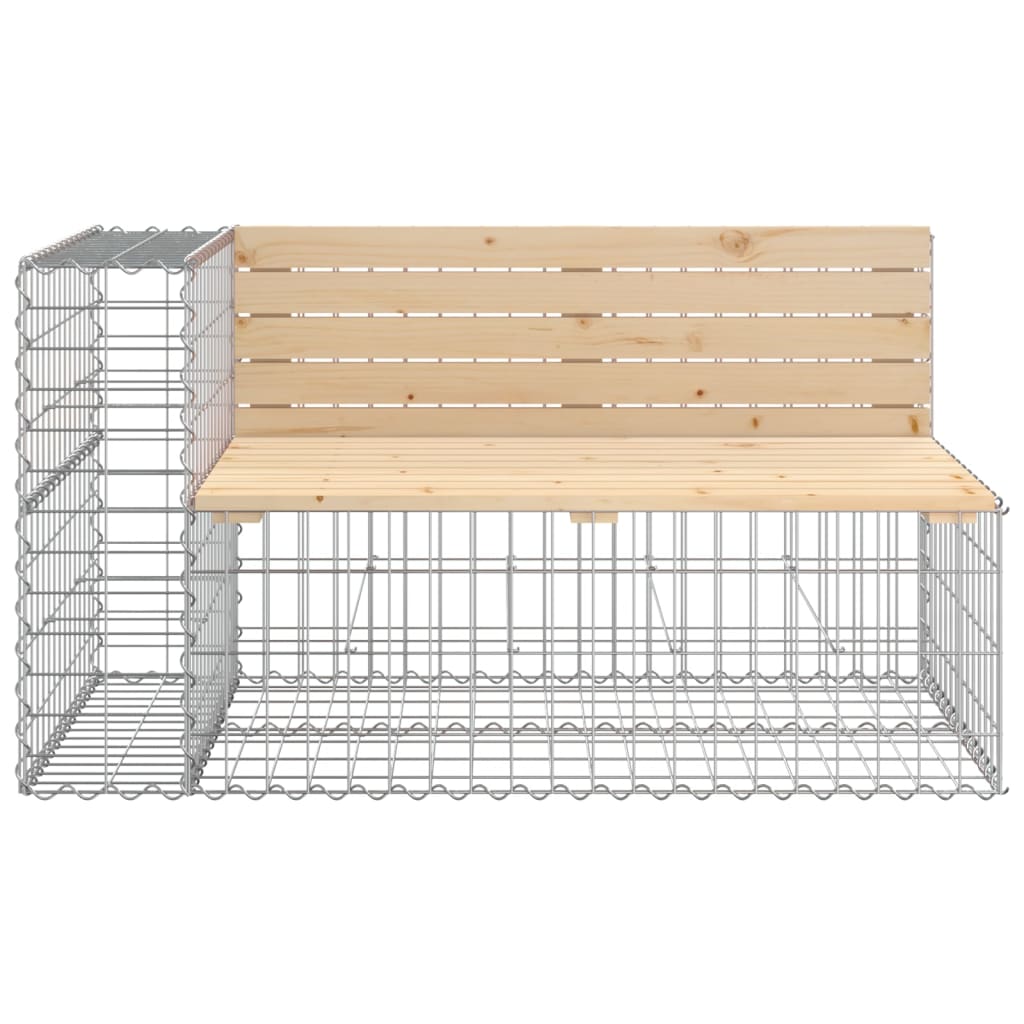 Solid Wood Pine Garden Bench Gabion Design - 122x71x65.5 cm