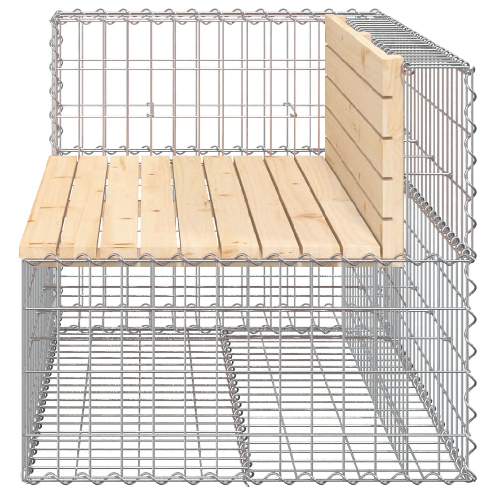 Solid Wood Pine Garden Bench Gabion Design - 122x71x65.5 cm