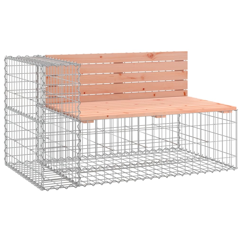 Solid Wood Garden Bench Gabion - Douglas Design 122x71x65.5 cm
