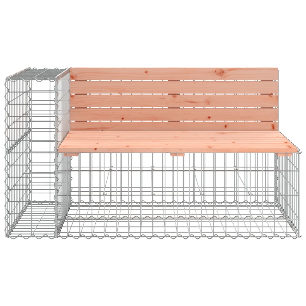 Solid Wood Garden Bench Gabion - Douglas Design 122x71x65.5 cm