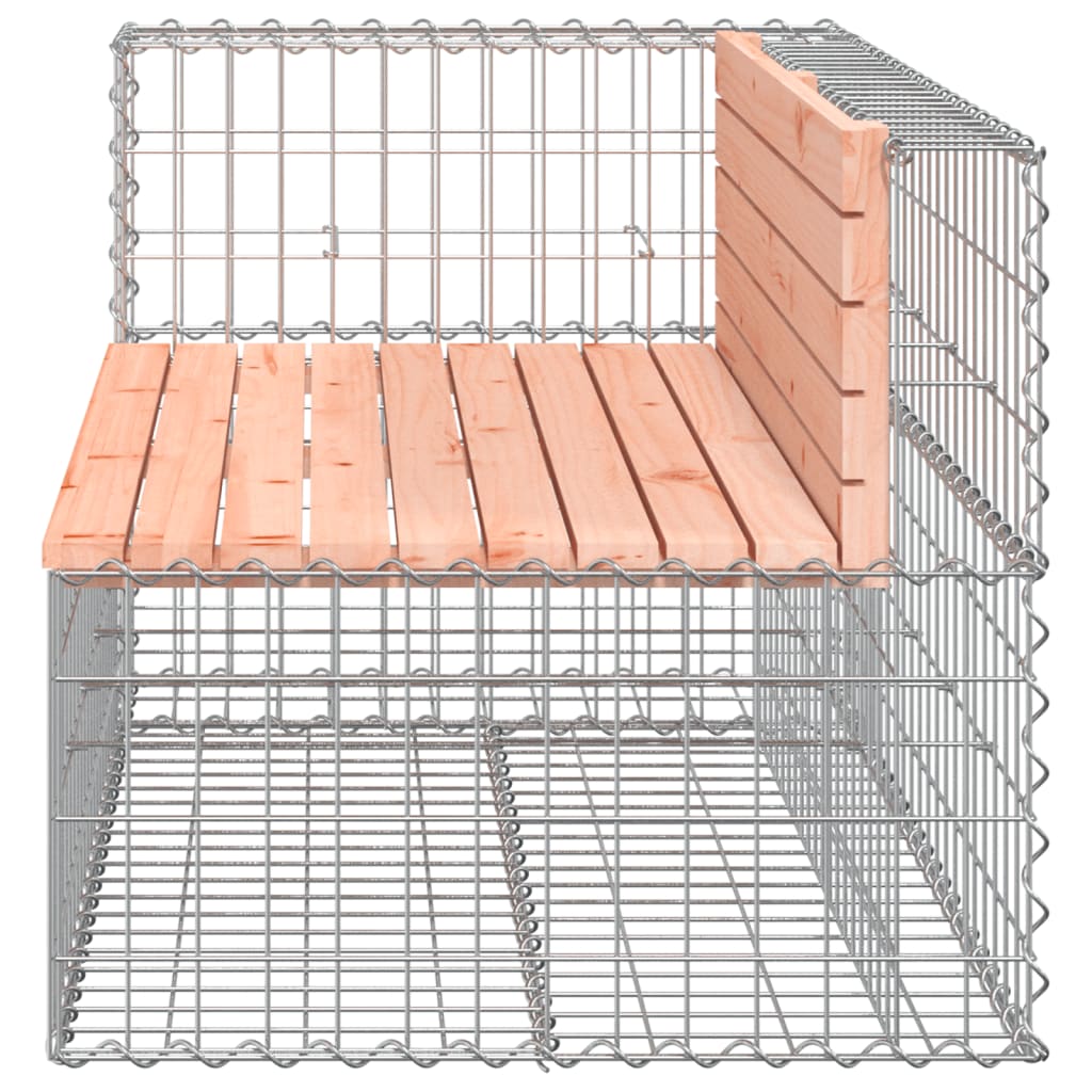 Solid Wood Garden Bench Gabion - Douglas Design 122x71x65.5 cm