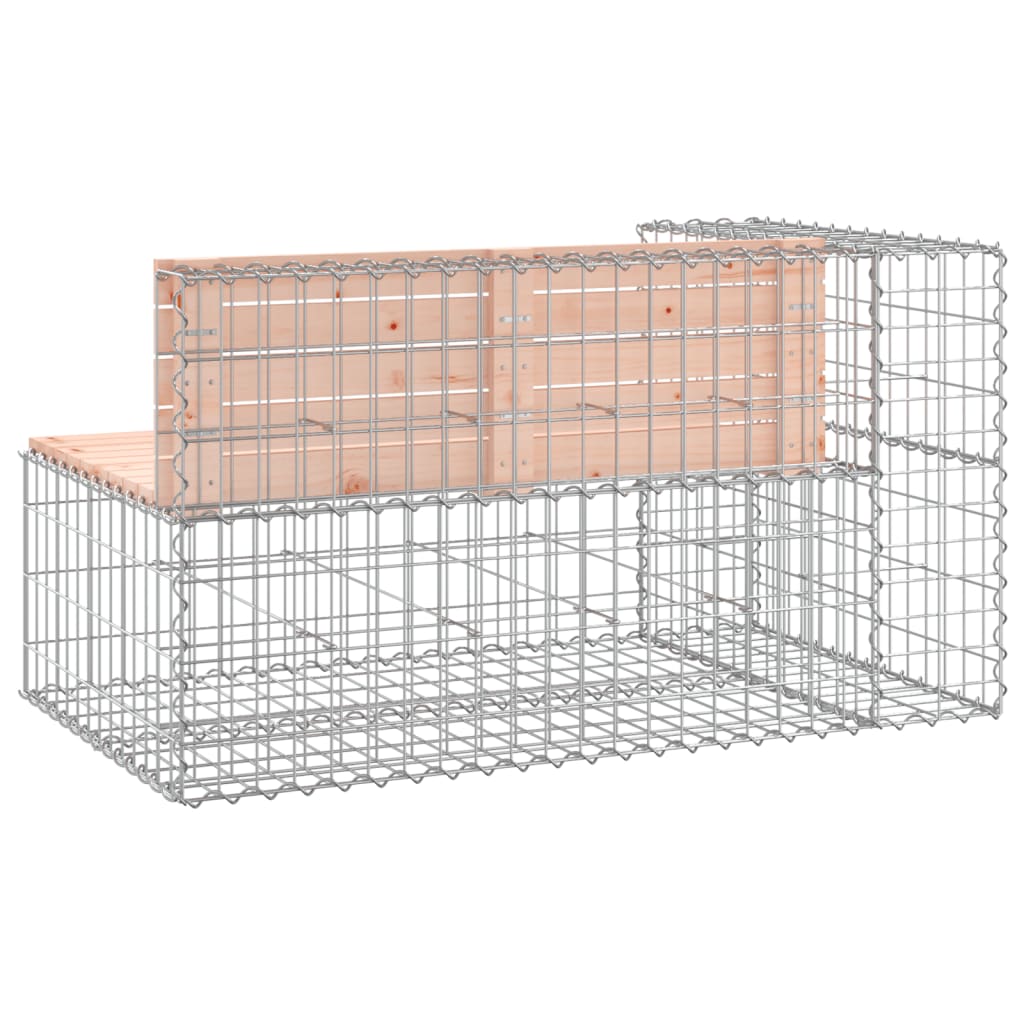 Solid Wood Garden Bench Gabion - Douglas Design 122x71x65.5 cm